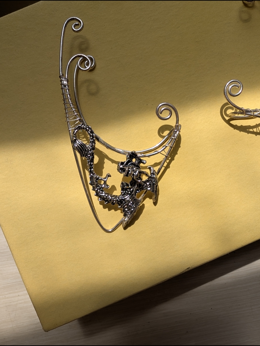Dragon Ear Cuffs in Silver Tone - Picture 3 of 7